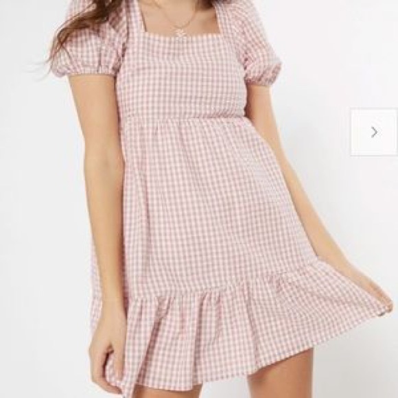 Rue21 Dresses Light Pink Babydoll Gingham Dress Poshmark
